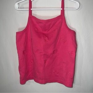 Sonoma Bright Pink Tank Top with Embroidered Details